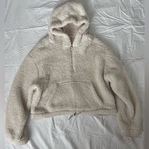 urban outfitters cropped sherpa hoodie.